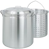Bayou Classic 4060 60-Quart All Purpose Aluminum Stockpot with Steam and Boil Basket
