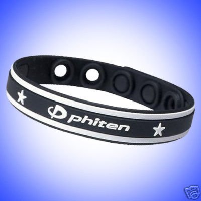 Phiten Athletic Silicone Sports Titanium Bracelets – Black