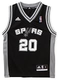 NBA Boys San Antonio Spurs Manu Gin&Atilde;&sup3;bili Away Replica Jersey - R26E6Ttf (Black, 5/6 Medium)