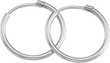 Platinum Hoop Earrings, 15mm
