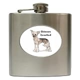 Chinese Crested Hip Flask (6 oz)