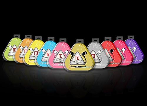 Langston® Universal In-Ear Stereo 3.5mm Plug Earphones Earbuds EarPods for Apple iPhone Samsung Galaxy and Most of the Android Smartphones - (Black / Red[JM21])