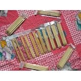 15 Sizes 8 inch Double Pointed (DP) Bamboo Knitting Needles (5 needles per size, 75 needles in total)