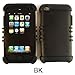 Camo Mossy on Black Rubber Skin for Apple ipod Touch iTouch 4G 4 Hybrid 2 in 1 Hard Soft Cover Case