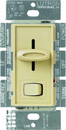 Lutron S-603P-IV Skylark 3-Way Dimmer with On/Off Switch, 600-watt, Ivory