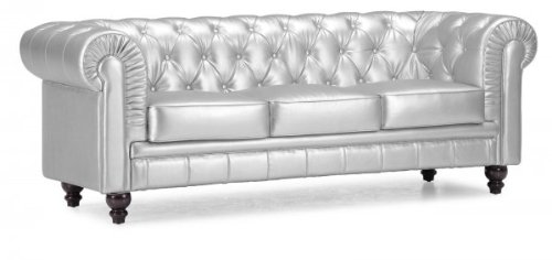 ZUO Aristocrat Sofa, Silver Leatherette