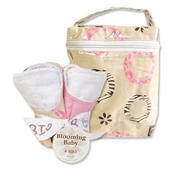 Blooming Bouquet Gift Sets - SWEET SAFARI PINK - Bottle Bag & Bib Set
