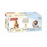 Fisher-Price Happy Days & Happy Nights Baby Diapers Value Pack, Size 3, 96 Count ~ Fisher-Price