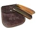 Unique Buffalo Horn Hand Held Massage Gua-Sha Tool w/RANDOM COLOR Cowhide Full Grain Leather Gift Bag(3.5
