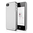elago S4 Slim Fit 2 Case for iPhone 4/4S - Soft Feeling Metalic Silver + HD Professional Extreme Clear film