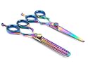 Suvorna 5.5" Professional Barber Razor Edge Titanium Coated Hair Cutting Shears / Scissors Set