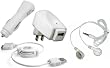 4 in 1 Bundle : Brand New Combo of Retractable USB Data Cable + Home Charger Adapter + Car Charger Adapter and 3.5mm Stereo Music HeadPhones for Apple iPod Touch 2nd Generation 16GB, 32GB, 8GB