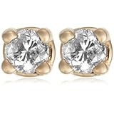 10k Yellow Gold, Round, Diamond Stud Earrings (1/10 cttw, J-K Color, I2-I3 Clarity)