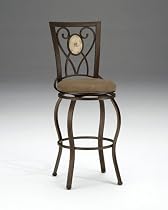 30"H Brookside Oval Fossil Swivel Pub Bar Stool