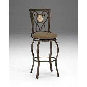 30H Brookside Oval Fossil Swivel Pub Bar Stool 