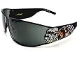 ED HARDY EHS018 EHS-018 Black Swarovski Vintage Tattoo Sunglasses 80-13-115