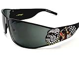 Ed Hardy - ED HARDY EHS018 EHS-018 Black Swarovski Vintage Tattoo Sunglasses 80-13-115