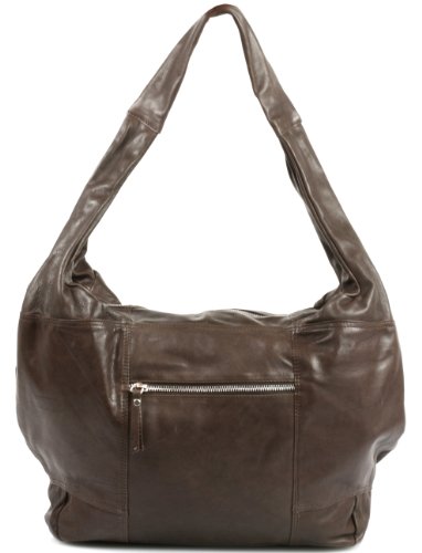 CNTMP Heather modische Schultertasche / Umh&auml;ngetasche in Echt-Leder Braun