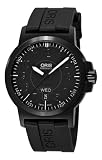 Oris Men's 73576414764RS BC3 Sportsman Day Date Black DLC Case and Rubber Strap Watch
