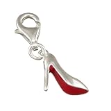 Red Sole High Heeled Shoe Silver Clip On Charm