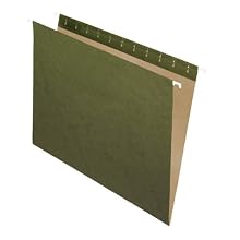 Pendaflex Essentials Hanging Folders, 25 Per Box, Straight Cut, Letter, Standard Green (81600)