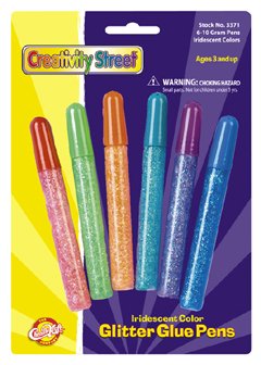 Childrens Toyshop  Toys : CHENILLE KRAFT GLITTER GLUE PENS IRIDESCENT COLORS