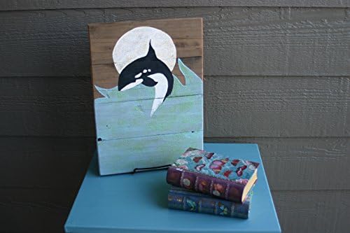 Orca In The Sky. Beautiful hand painted Killer Whale Centered on beautiful reclaimed wood