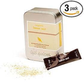 Tsp Spices Organic Lemon Zest, 12 One-teaspoon Packets, .9-Ounce Tins (Pack of 3)