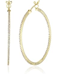 Sethi Couture "Simple Elegance" 1.5 Inch Diamond Yellow Gold Micro Hoop Earrings