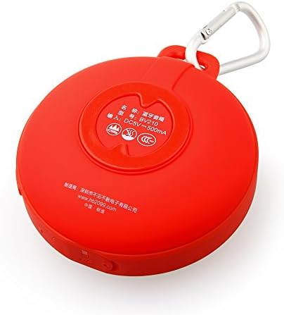Portable Bluethooth 2.1+EDR+Hi-Fi Speaker,with 6 Hours Rechargeable Battery, Water Resistant,Anti Dust,Resist Compression,Bathroom, Pool, Boat, Car,Desert, Beach, & Outdoor Use, BV210 Black (Ruby Red)