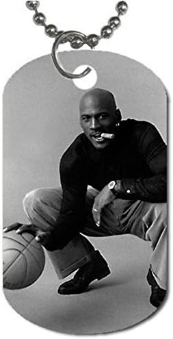 Michael-Jordan Dog Tag Dimensions 1.3X2.2X0.1 inches ,Comes with 30" inches beads chain pendant necklace