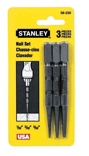 4 Pack Stanley 58-230 3 Piece Nail Set Assortment