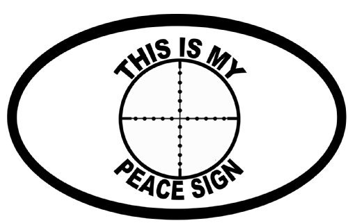 This Is My Peace Sign Bumper Sticker Gun Target Cross Hairs Oval Car Decal 5