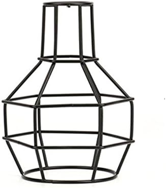Efine Replacement Lofe Minimalist Art Industrial Vintage Style Black Metal Lamp Guard for Spider Chandelier and Pendant String Lights and Vintage Lampshade