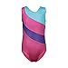 One-piece Rainbow Stripes Ballet Tutu Dancing Athletic Leotard for Little Girl, Hot Pink, 150(10-11Y)