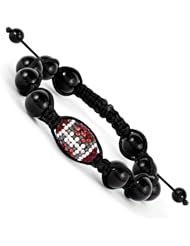 Swarovski Elements Tampa Spirit Football & Onyx Macrame Bracelet