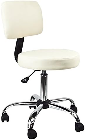 Multi-purpose Adjustable Height Salon Swivel Stool with Contoured Cream Cushion