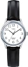 Timex Easy Reader Black Leather / White Dial Women's Watch - T20441