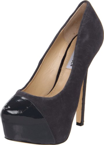 Steve Madden Women's Beautey Platform Pump,Grey Suede,7.5 M US