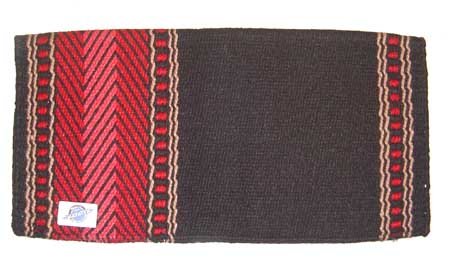 MAYATEX 36X34 Bar 8 Wool Blanket Black Dark Red Tan
