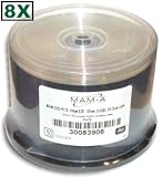MAM-A (Mitsui) 8X Double Layer 8.5 GB *SILVER* Inkjet Hub Printable DVD+R's 50-Pak in Cakebox