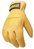 Dewalt DPG30M Grain Deerskin Driver Work Glove with Keystone Thumb and Reinforced Palm Patch, Medium