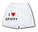 White Boxer Short with I Love Spiffy