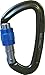 Big Wall Traverse - UIAA Certified 25kn Aluminum Carabiners - Screw Lock, Straight Gate or Bent Gate - Grey with Blue Screw Lock (10 Pack)