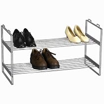 Household Essentials 2103 Stackable 2-Shelf Chrome Shelving Unit