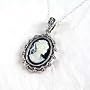 Picture Frame Black Cameo Necklace