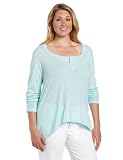 Fresh Laundry Womens Plus Split Neck Long Sleeve