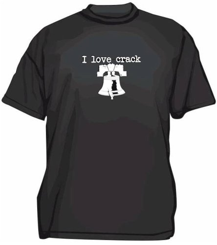 I Love Crack LIBERTY BELL Logo Men's tee Shirt in 12 colors Small thru 6XL