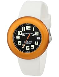 Momentum Womens 1M-SP99BO1W Alter Ego Orange Bezel Black Dial White Band Watch