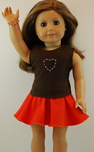 Sparkle Heart Skirt Set fits 18 inch American Girl dolls.